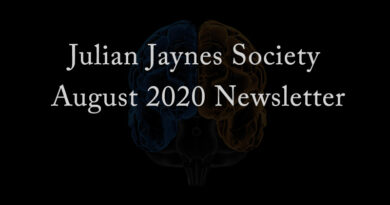 Julian Jaynes Society August 2020 Newsletter