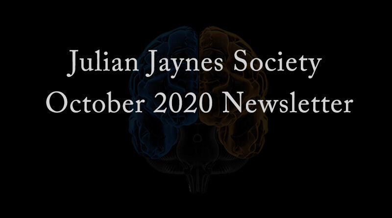Julian Jaynes Society October 2020 Newsletter