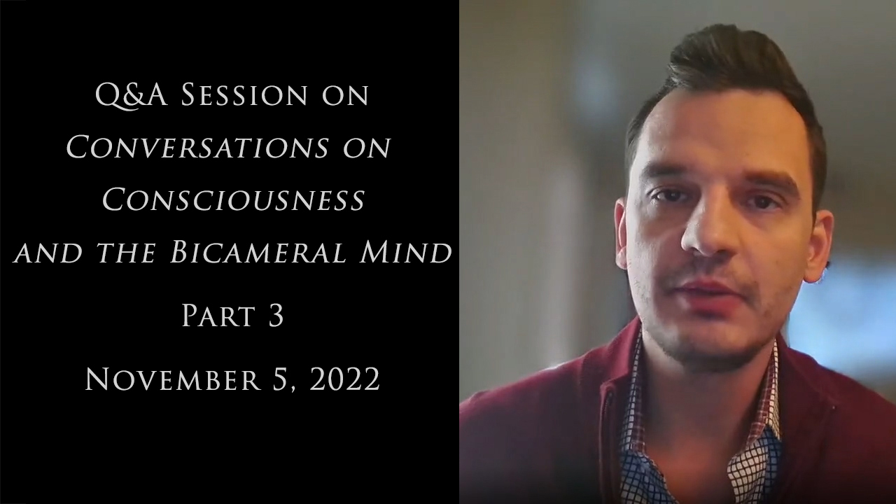Q and A Session on Conversations on Consciousness and the Bicameral Mind Part 3