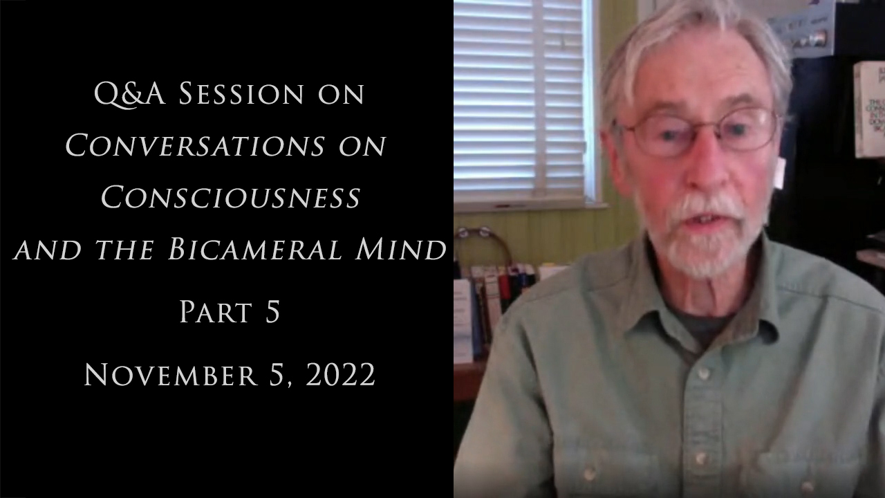 Q and A Session on Conversations on Consciousness and the Bicameral Mind Part 5